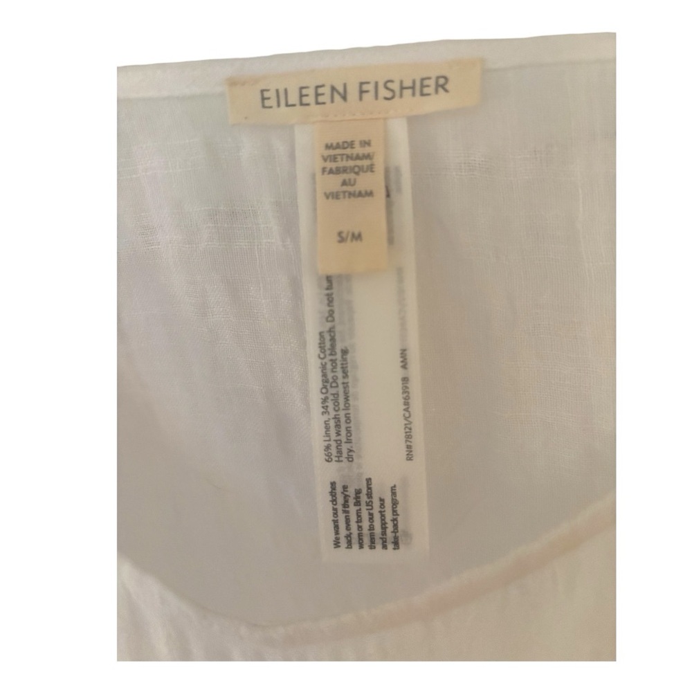 Eileen Fisher Linen Cropped Ponchi - Picture 4 of 4